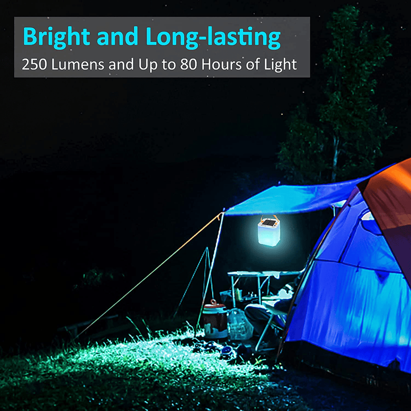 4200Mah Inflatable Solar Lantern,9 Colors Rechargeable Camping Light with 250 Lumens/Rgb Light/80 Hours,Usb Charger Portable Atmosphere Lights with IP67 Waterproof,Collapsible LED Tent Lamp for Hiking Sporting Goods > Outdoor Recreation > Camping & Hiking > Tent Accessories Mesqool   
