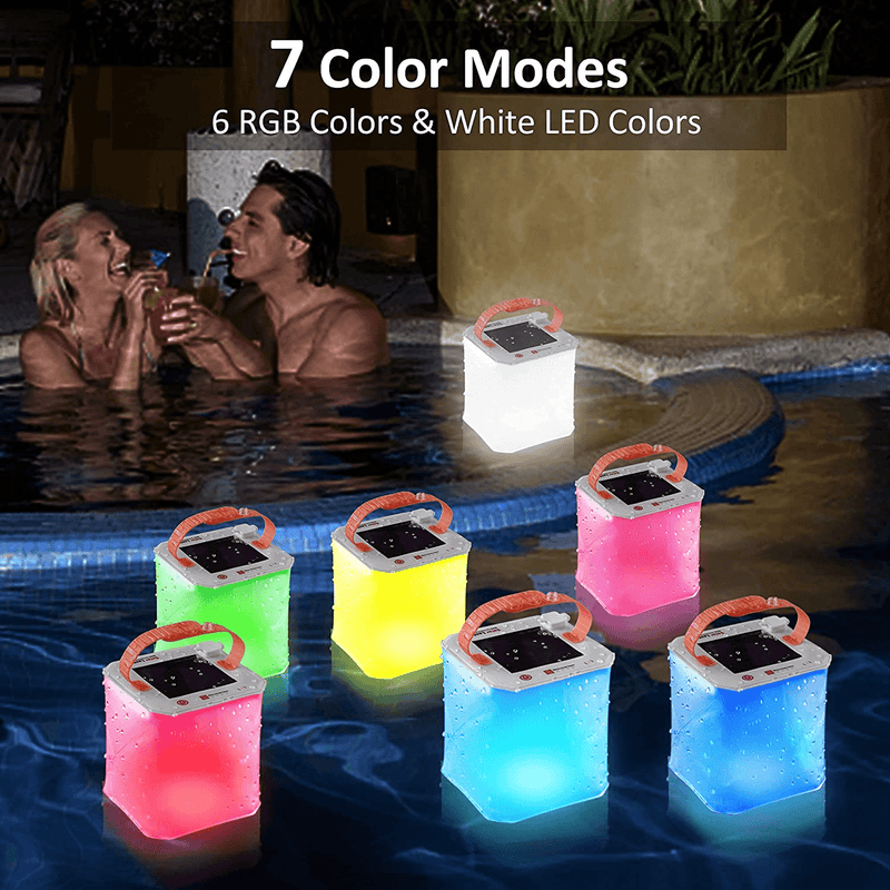 4200Mah Inflatable Solar Lantern,9 Colors Rechargeable Camping Light with 250 Lumens/Rgb Light/80 Hours,Usb Charger Portable Atmosphere Lights with IP67 Waterproof,Collapsible LED Tent Lamp for Hiking Sporting Goods > Outdoor Recreation > Camping & Hiking > Tent Accessories Mesqool   