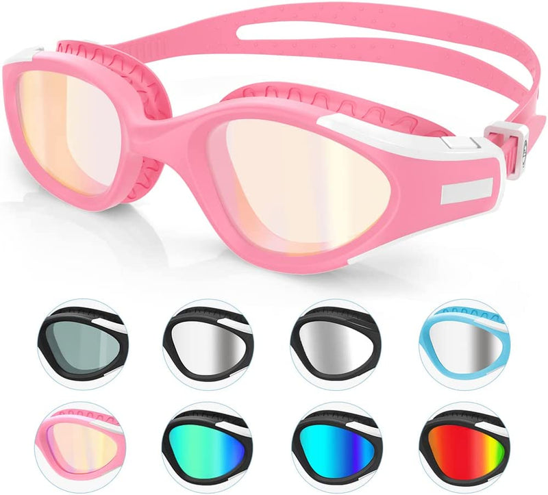 Findway Swim Goggles, Polarized Swimming Goggles Anti-Fog UV Full Protection No Leaking Wide Vision Adult Men Women Youth Sporting Goods > Outdoor Recreation > Boating & Water Sports > Swimming > Swim Goggles & Masks findway Pink White Fram Pink Lens  