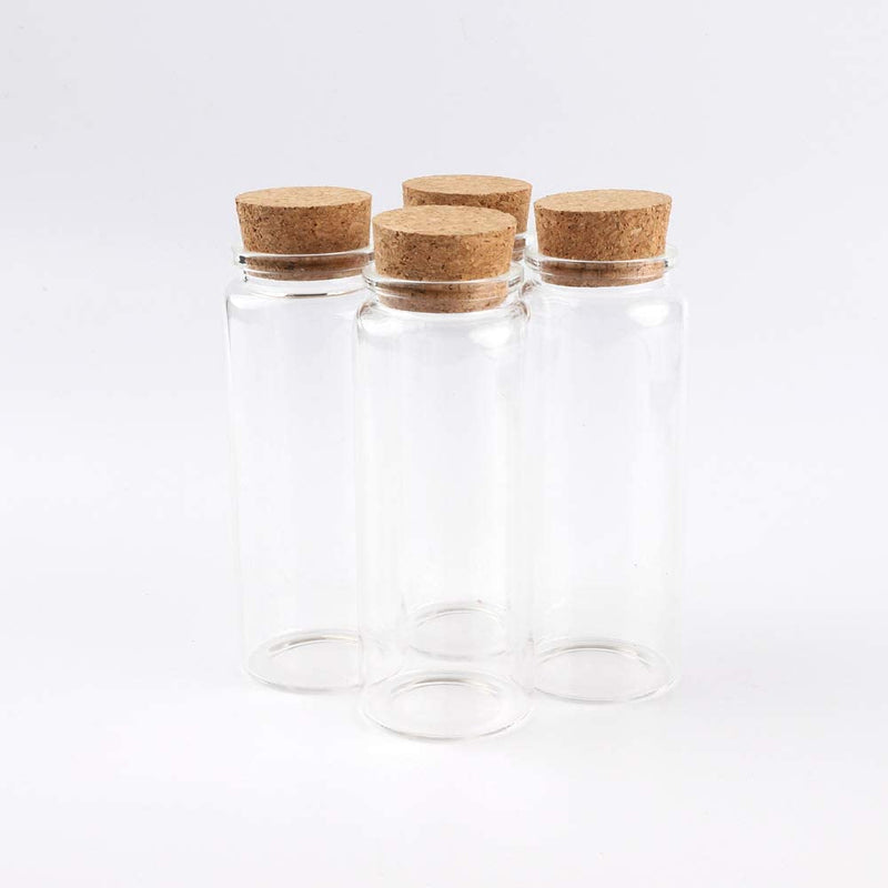 JIUYUE 4Pcs 50Ml Glass Bottles with Cork，Storage Bottles for Liquids（1.7 Oz-1.85X1.96 Inch） Home & Garden > Decor > Decorative Jars JIUYUE 15 5.07 oz/150ml 