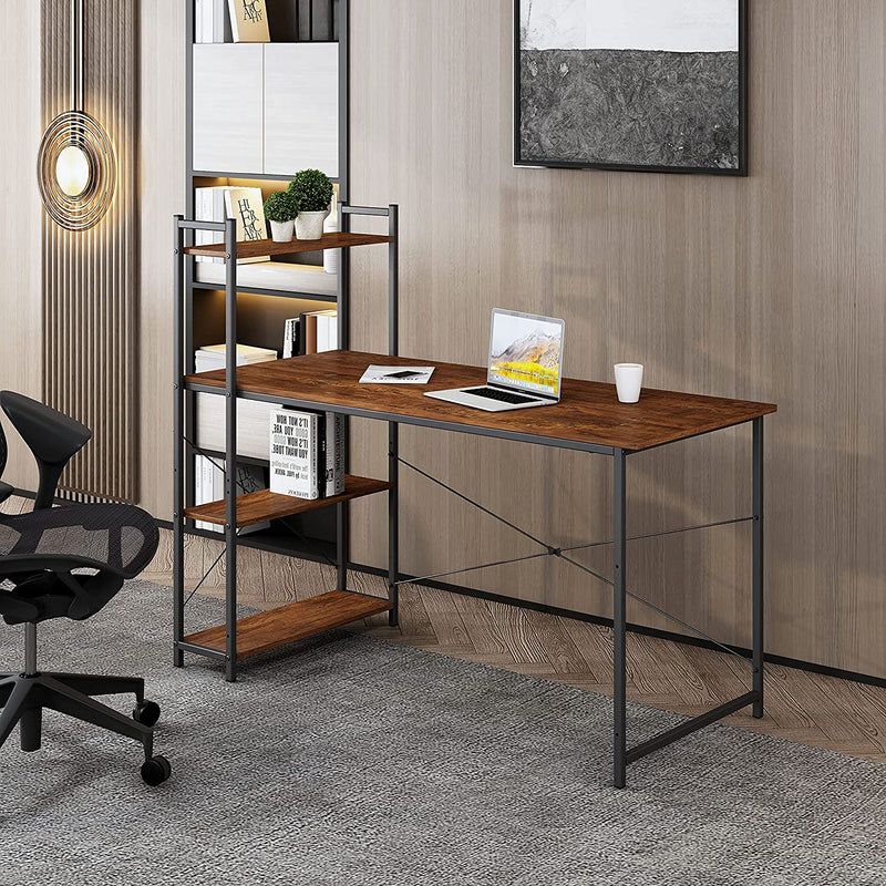 DECOHOLIC Computer Desk with Storage Shelves Modern Simple Style PC Desk for Home Office (55 Inch) Home & Garden > Household Supplies > Storage & Organization Decoholic   