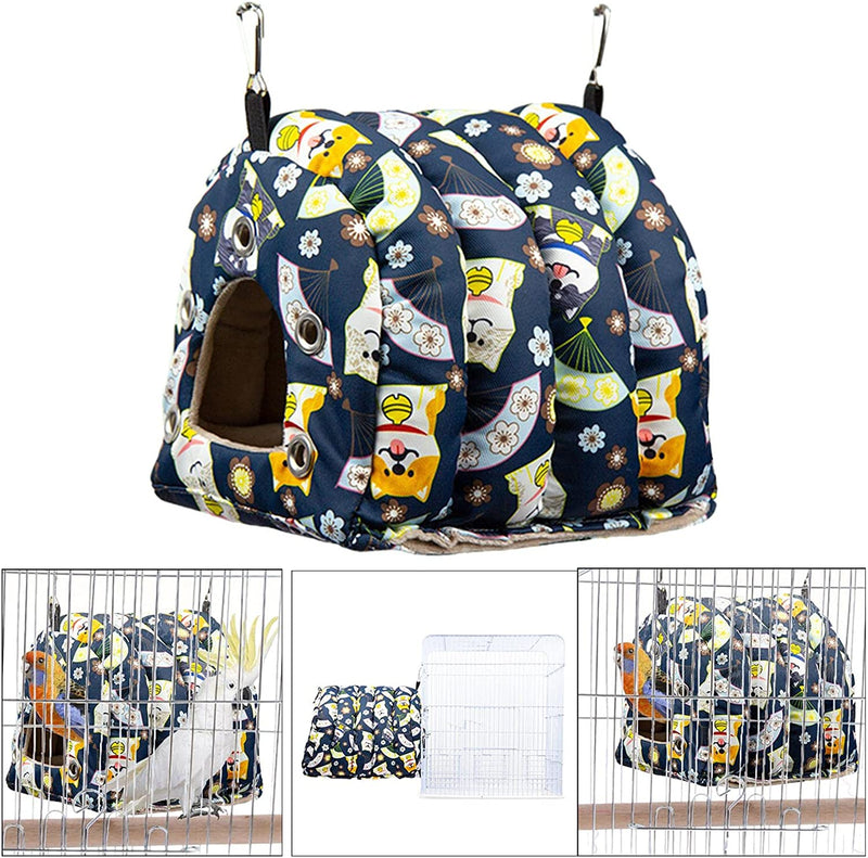 PETSOLA Parrots Hanging Hammock Bed Cage Accessories with Hook and Chain Bird House Nest for African Grey Budgies Lovebirds Cockatiels Small Animals, 29X23X21Cm Animals & Pet Supplies > Pet Supplies > Bird Supplies > Bird Cages & Stands PETSOLA   