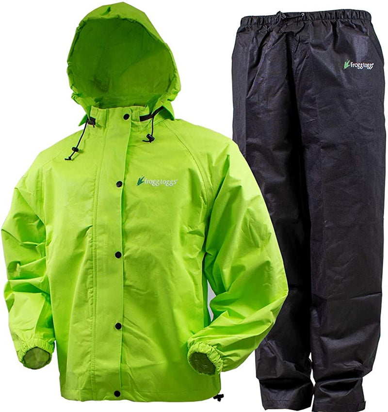 FROGG TOGGS Men'S Classic All-Sport Waterproof Breathable Rain Suit Sporting Goods > Outdoor Recreation > Winter Sports & Activities FROGG TOGGS Hi-vis Lime Jacket/Black Pants X-Large 