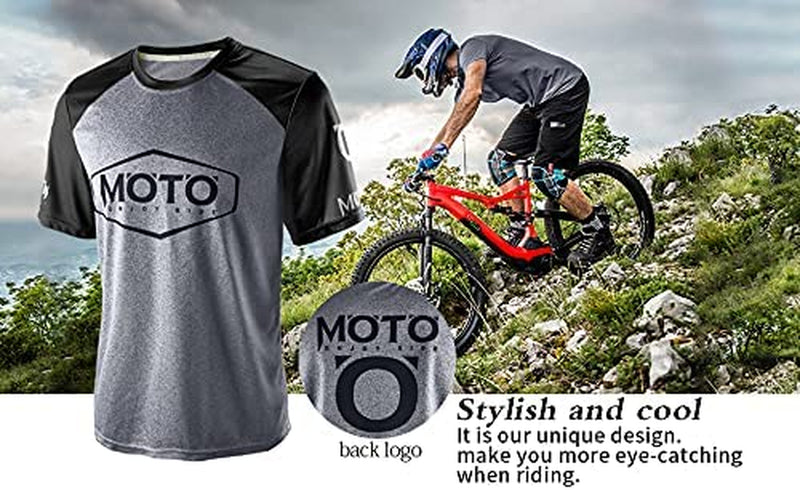 Wisdom Leaves Men'S Mountain Bike Jersey Short Sleeve Downhill MTB Shirts Moisture-Wicking and Quick Dry Sporting Goods > Outdoor Recreation > Cycling > Cycling Apparel & Accessories Wisdom Leaves   