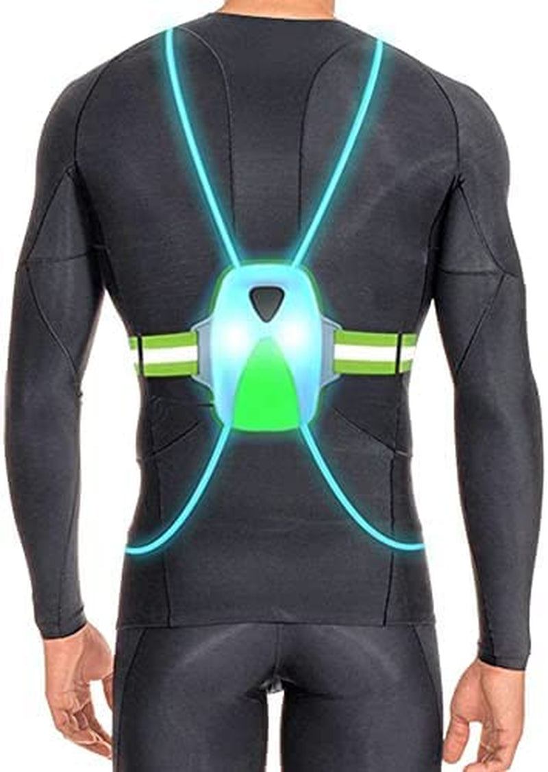 LED Reflective Running Vest, High Visibility Warning Lights for Runners, Adjustable Elastic Safety Gear Accessories for Men/Women Night Running, Walking, Cycling/Biking Sporting Goods > Outdoor Recreation > Winter Sports & Activities NTZS Multicolor  