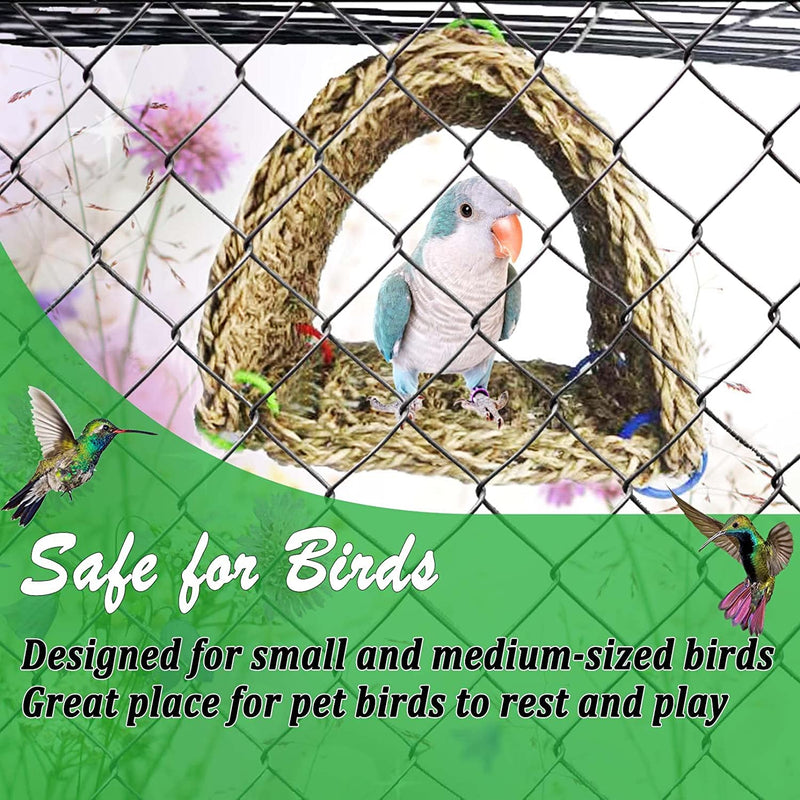 Kathson Bird Sheltering Seagrass Tent Birds Hanging Hammock Parrot Natural Seagrass Tent Snuggle Hut Parakeet Cage Perch Stand Cockatiel Chewing Toy for Conure Lovebird Budgie African Grey Animals & Pet Supplies > Pet Supplies > Bird Supplies kathson   