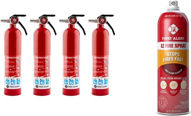 First Alert DHOME1 FE1A10G195 Fire Extinguisher, 2.5 Lb, Pewter Sporting Goods > Outdoor Recreation > Fishing > Fishing Rods First Alert Home1 4-Pack Fire Extinguisher + Aerosol Spray, AF400 