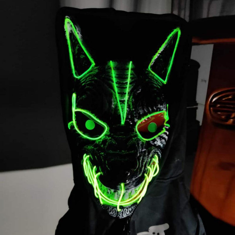 Halloween Mask LED Light up Mask Scary Wolf Mask Werewolf Mask for Festival Cosplay Halloween Costume Masquerade Parties, Carnival, Gift Apparel & Accessories > Costumes & Accessories > Masks MAXCOZY   