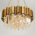 Modern Chandeliers Crystal with Light Gold Crystal Chandelier Hanging Ceiling Light Fixture 9 Lights Chandelier Modern Crystal round Pendant Light Fixture Dining Room Living Room Bedroom W22In Home & Garden > Lighting > Lighting Fixtures > Chandeliers AKDXIRUN Gold 1/W22in  