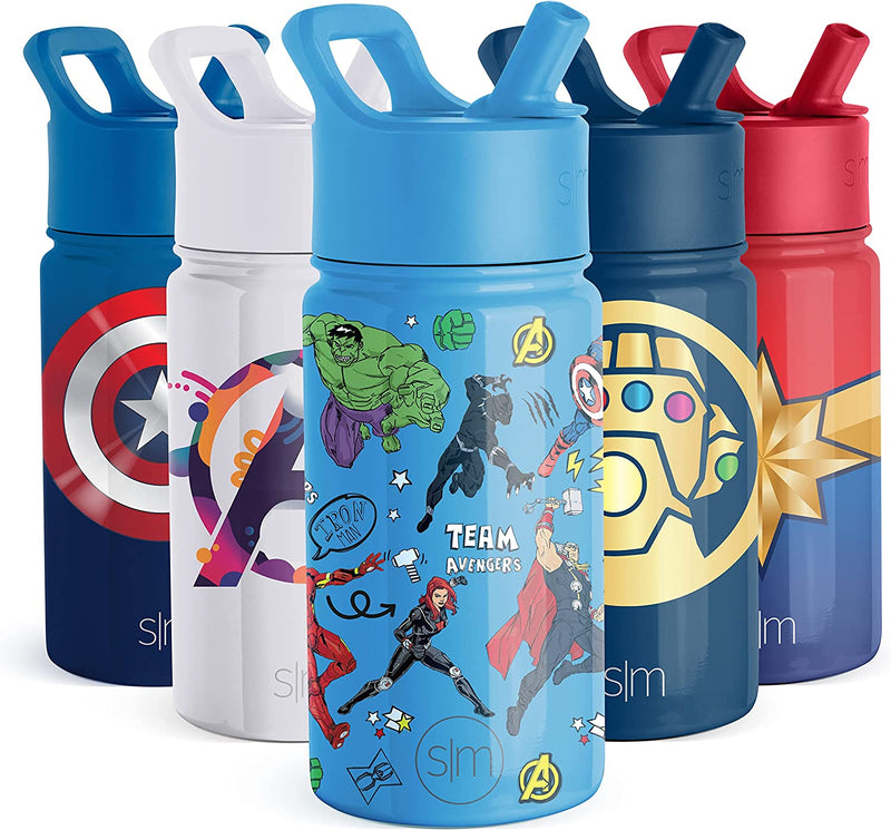 Simple Modern Marvel Spider Man Kids Water Bottle with Straw Lid | Insulated Stainless Steel Reusable Tumbler Gifts for School, Toddlers, Girls, Boys | Summit Collection | 14Oz, Spider Armor Home & Garden > Kitchen & Dining > Tableware > Drinkware Simple Modern Avengers Heroes 14oz Water Bottle 