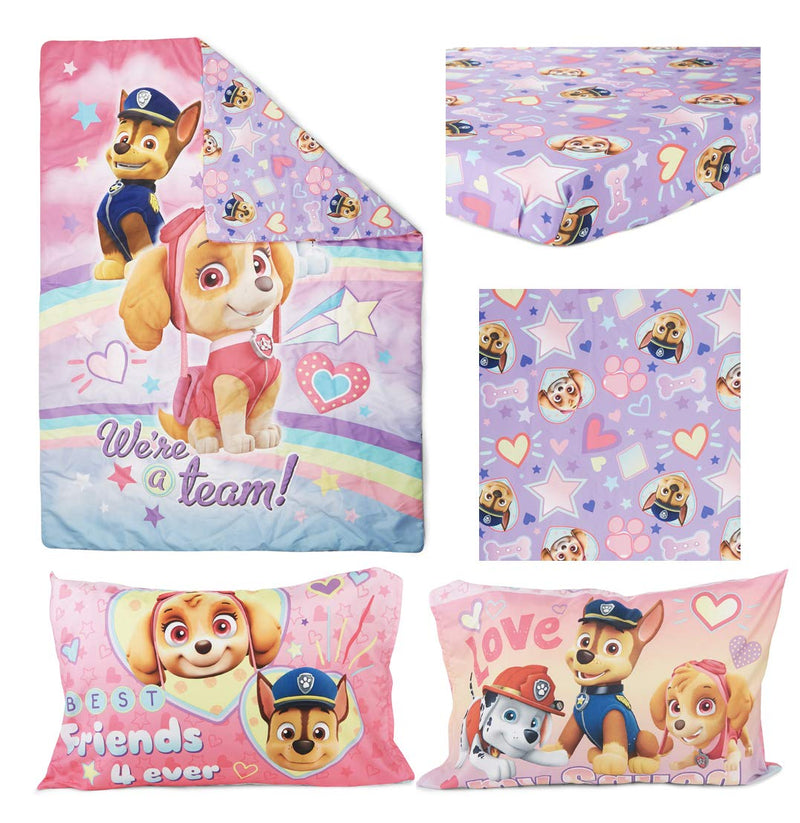 Paw Patrol Skye We'Re a Team 4-Piece Toddler Bedding Set - Includes 42"X57"Quilted Comforter,28" X 52" Fitted Sheet, Top Sheet, and Pillow Case(Pack of 1) Home & Garden > Linens & Bedding > Bedding Paw Patrol   