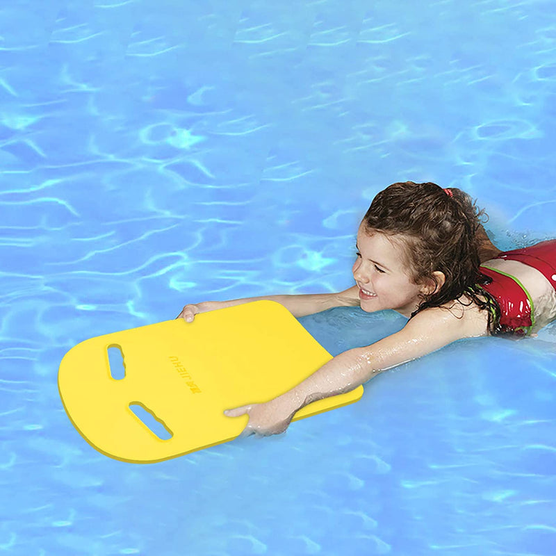 Pomobie Kids Swim Kickboard, Swimming Training Aid, Swimming Board with Handles, Safe Foam Exercise Equipment for Kids and Adults to Learn Swim in the Pool and Shoal Water, Yellow Sporting Goods > Outdoor Recreation > Boating & Water Sports > Swimming FungPull   