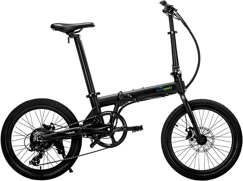 QUALISPORTS Volador Folding Electric Bike Lightweight 20" Tire Foldable Ebike 36V 7Ah Removable Seatpost Battery 350W Motor Shimano 7 Speed 20MPH Portable Electric Bicycle for Adults Commuter Sporting Goods > Outdoor Recreation > Cycling > Bicycles Changzhou Qualisports Technology Co.,Ltd Dark Black  