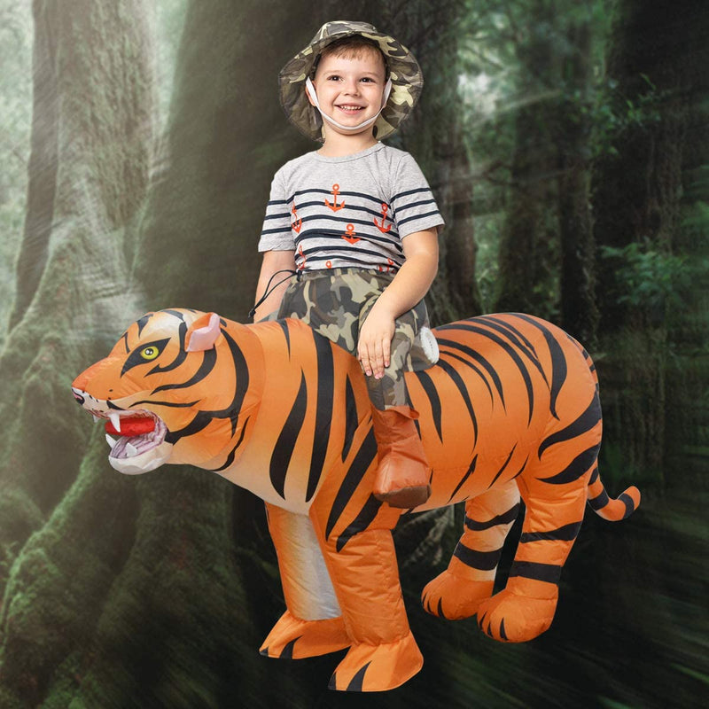 GOOSH Inflatable Tiger Costume for Kids Halloween Costumes Boys Girls Funny Blow up Costume for Halloween Party Cosplay