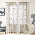 HOMEIDEAS Sage Green Sheer Curtains 52 X 84 Inches Long 2 Panels Embroidered Leaf Pattern Pocket Faux Linen Floral Semi Sheer Voile Window Curtains/Drapes for Bedroom Living Room Sporting Goods > Outdoor Recreation > Fishing > Fishing Rods HOMEIDEAS 2-taupe/Beige W52" X L96" 