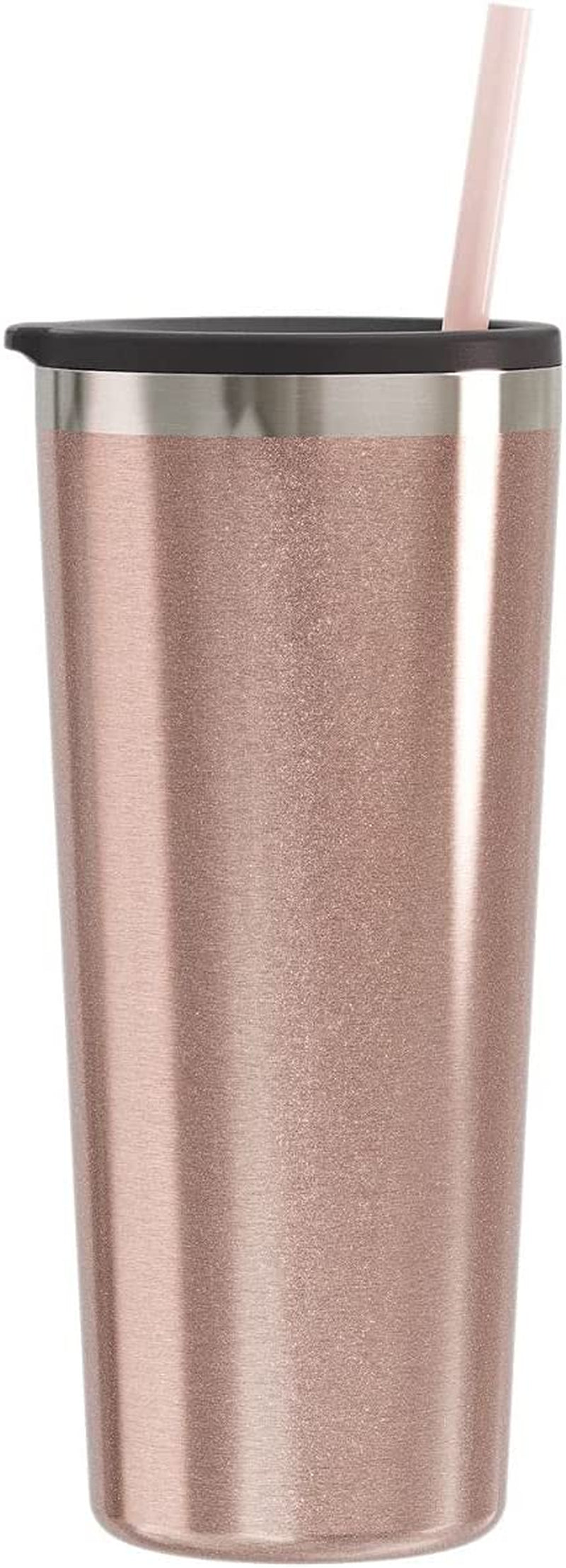 Maars Roadie Double Wall Stainless Steel Tumbler, 22 Ounce (Lilac Glitter) Home & Garden > Kitchen & Dining > Tableware > Drinkware Maars® Rose Gold Glitter  