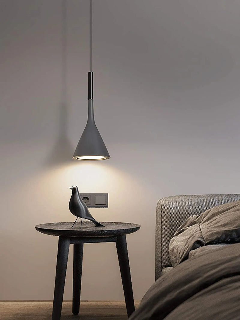 Iyoee Mini Pendant Light Fixture for Kitchen Island,Black Hanging Chandelier Light Fixtures E26 Living Room Bedroom Bedside Adjustable Ceiling Light,Free 5W LED Bulb