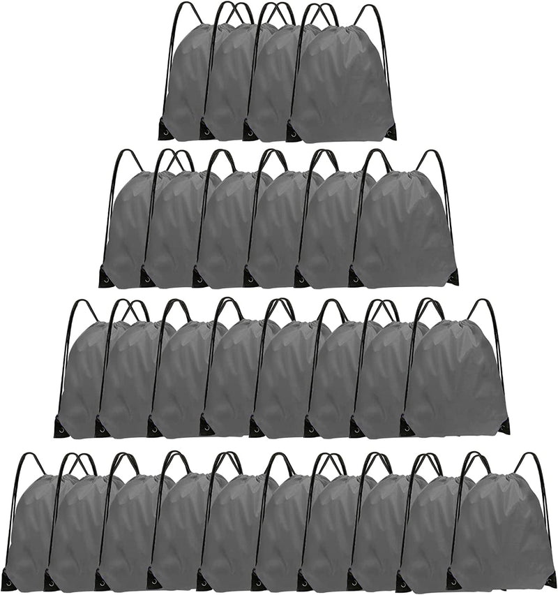 Grneric Drawstring Backpack Bulk 28 PCS Drawstring Bags String Backpack Cinch Bag Sackpack for Kid Gym Home & Garden > Household Supplies > Storage & Organization Grneric Gray  