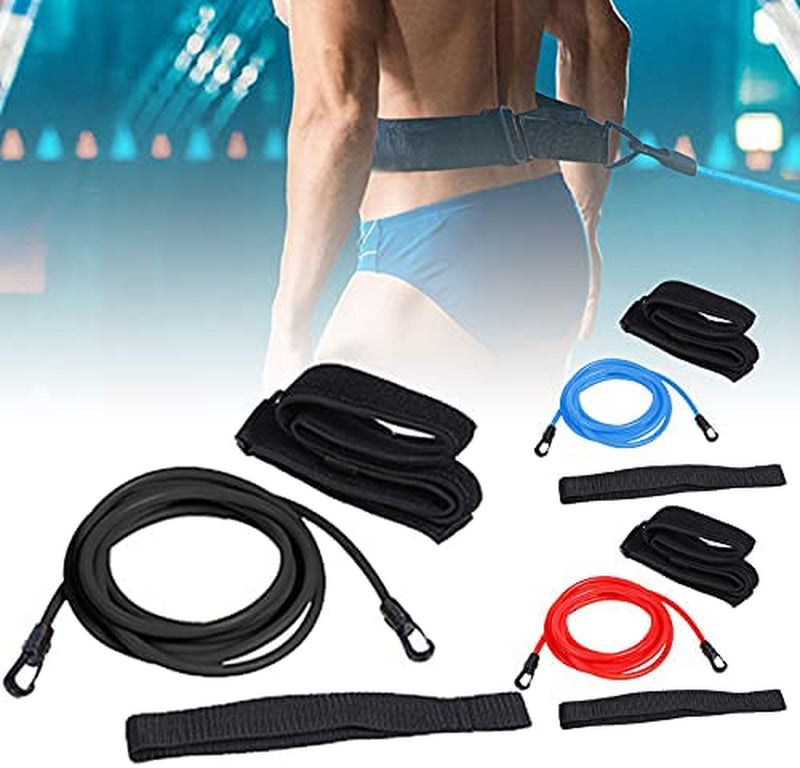 Adjustable Swimming Training Belt Swim Tether Ankle Bands Stationary Bungee Cords Elastic Resistance Rope Static Harness Equipment Kit Strength Training Tools for Adult Sporting Goods > Outdoor Recreation > Boating & Water Sports > Swimming Eishi   