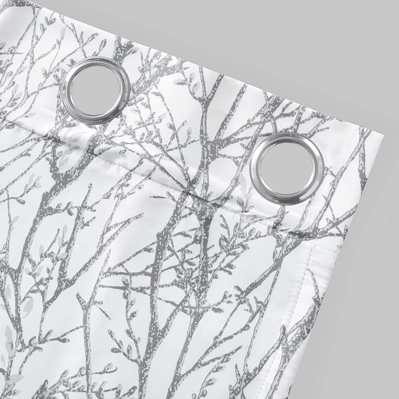 Driftaway Tree Branch Botanical Pattern Painting Blackout Room Darkening Thermal Insulated Grommet Lined Window Curtains 2 Panels 2 Layers Each 52 Inch by 84 Inch Gray Home & Garden > Decor > Window Treatments > Curtains & Drapes DriftAway   