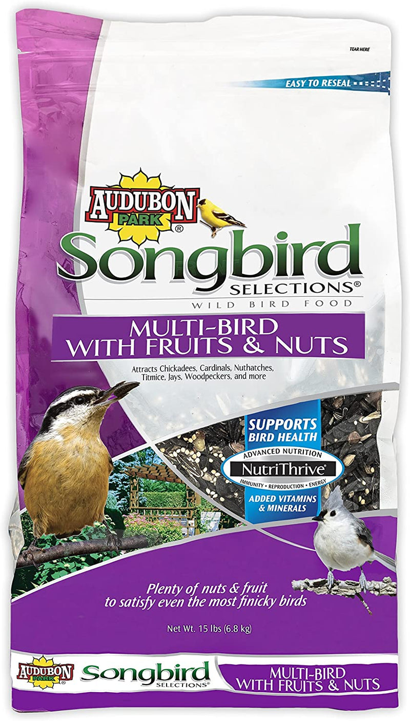 Audubon Park Songbird Selections 11980 Multi Wild Bird Food with Fruits and Nuts, 15 Lb Animals & Pet Supplies > Pet Supplies > Bird Supplies > Bird Food Scotts 15 lb  