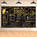 DARUNAXY 41St Birthday Black Gold Party Decoration, Back in 1982 Banner 41 Year Old Birthday Party Poster Supplies, Extra Large Fabric Vintage 1982 Backdrop Photography Background for Men and Women Home & Garden > Decor > Seasonal & Holiday Decorations DARUNAXY Black Gold Back in 1982  