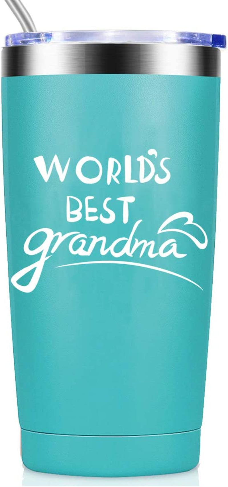JERIO World'S Best Grandma, Gifts for Grandma,Mothers Day Gifts for Grandma,Birthday,Grandparents Day,Christmas Gifts for Grandma,20 Ounce Stainless Steel Tumbler with Lid Home & Garden > Kitchen & Dining > Tableware > Drinkware JERIO Mint  
