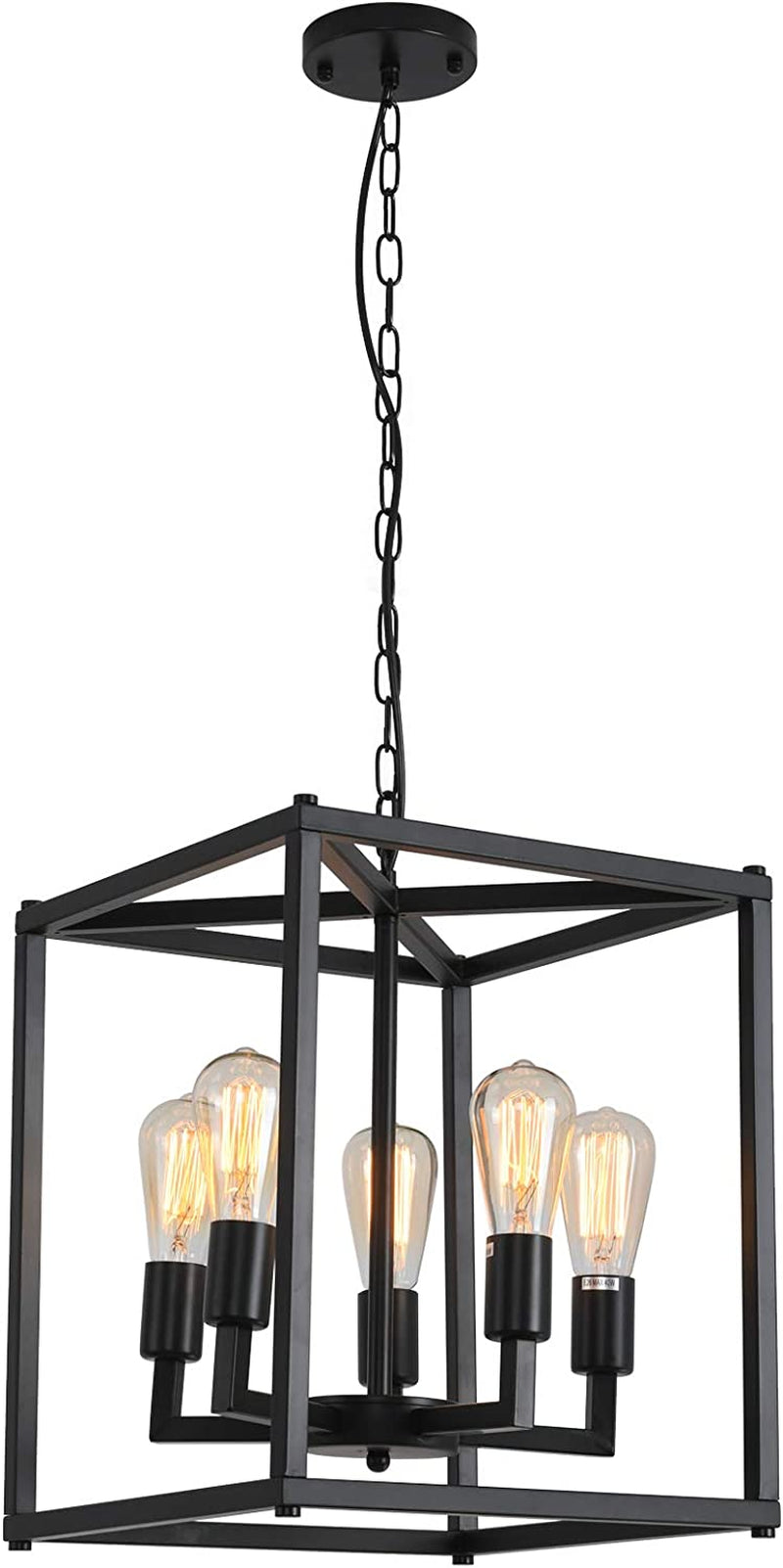 Farmhouse Chandelier Black Iron Chandelier 8 Lights Farmhouse Ceiling Light Fixtures Hanging for Dining Room Industrial Rustic Pendant Lights Living Room Bedroom Home & Garden > Lighting > Lighting Fixtures > Chandeliers Walnut Tree Black Style C Black-5 lights 