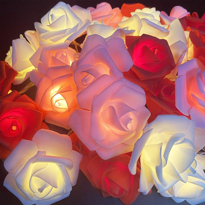 Dream Lifestyle DIY Rose Flower String Lights,1.5M LED Romantic String Lights Bright Warm Flower Rose Lamp Fairy Light for Valentine'S Day Wedding Gardens Party Christmas Decoration(5 Styles) Home & Garden > Decor > Seasonal & Holiday Decorations Dream Lifestyle White  