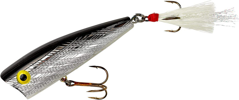 Rebel Lures Pop-R Topwater Popper Fishing Lure Sporting Goods > Outdoor Recreation > Fishing > Fishing Tackle > Fishing Baits & Lures Pradco Outdoor Brands Silver/Black Magnum Pop-r (1/2 Oz) 