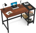 Cubicubi Computer Home Office Desk, 63 Inch Small Desk Study Writing Table with Storage Shelves, Modern Simple PC Desk with Splice Board, Black/Brown Home & Garden > Household Supplies > Storage & Organization CubiCubi Walnut/Black 40 inch 