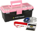 Fishing Single Tray Tackle Box Collection - 55 Piece Tackle Gear Kit Includes Sinkers, Hooks Lures Bobbers Swivels and Fishing Line by Wakeman Outdoors Sporting Goods > Outdoor Recreation > Fishing > Fishing Tackle Trademark Global Pink  