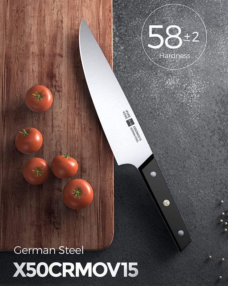Ipurehome® Kitchen Knife Set -Elite Series - 13 PCS X50Crmov15 High Carbon German Steel Knife Block Set with Sharpener Wood Handle Knife Sets for Kitchen with Block Serrated Steak Knives