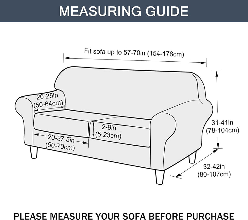 Stretch Sofa Slipcover, Soft Jacquard Sofa Covers for 3 Cushion Couch Washable Furniture Protector for Pets & Kids (Azure, M) Home & Garden > Decor > Chair & Sofa Cushions CONRUSER   