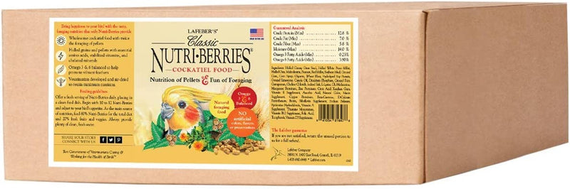 Lafeber Classic Nutri-Berries Pet Bird Food, Made with Non-Gmo and Human-Grade Ingredients, for Cockatiels, 4 Lb Animals & Pet Supplies > Pet Supplies > Bird Supplies > Bird Food Lafeber Company 14 lb  