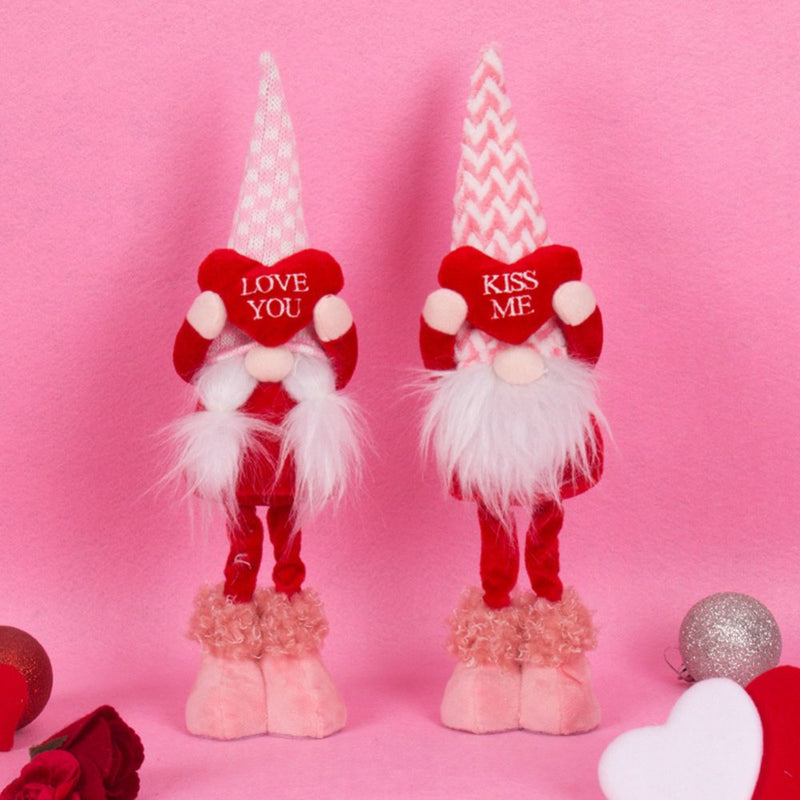Love Faceless Gnome Handmade Table Ornament Dwarf Doll Valentine'S Present Valentine'S Day Decoration Home & Garden > Decor > Seasonal & Holiday Decorations Popfeel   
