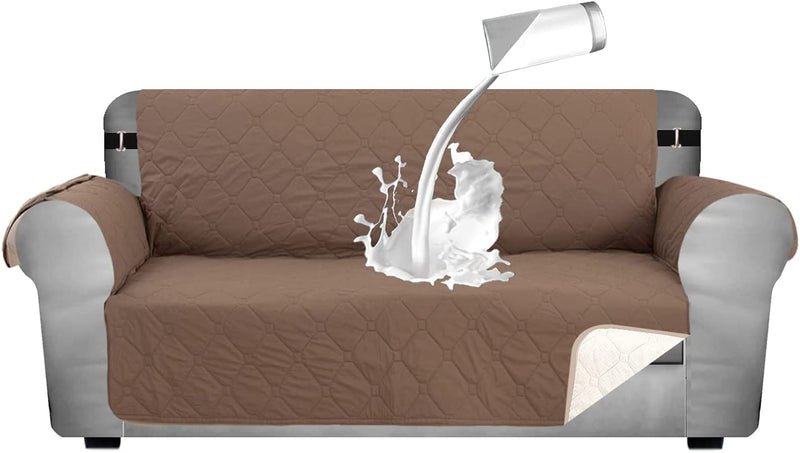 SHILV. HOME Waterproof Quilted Sofa Slipcover, Anti-Slip Silicone Backing Sofa Cover, Easy Fit Couch Cover Washable Furniture Protector with Elastic Straps for Pets Dogs Kids (Beige,Oversize) Home & Garden > Decor > Chair & Sofa Cushions SHILV. HOME Light Coffee Sofa 