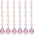 Poproo Teardrop Pendant Octagon Crystal Glass Beads Pendants for Chandelier Lamp Curtain Decor, 6-Pack (Blue) Home & Garden > Lighting > Lighting Fixtures > Chandeliers Poproo Pink  