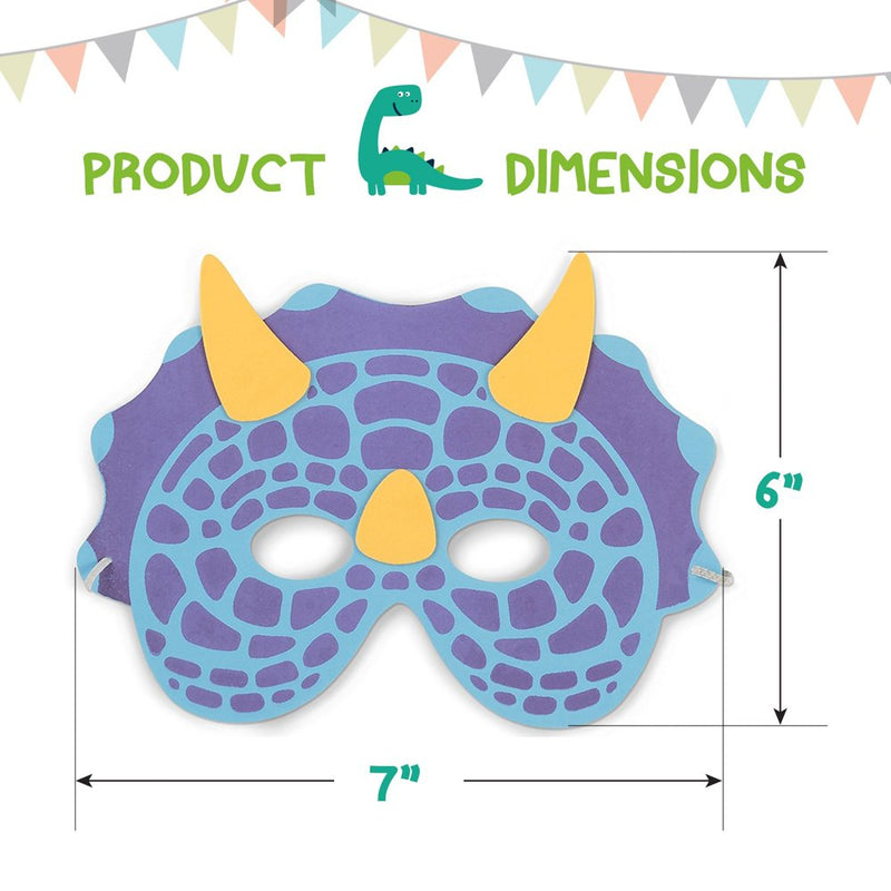 Dinosaur Birthday Party Supplies 24 Dinosaur Party Masks - Masquerade and Halloween Dinosaur Face Mask - Foam Dinosaur Mask For Apparel & Accessories > Costumes & Accessories > Masks Edgewood Toys   