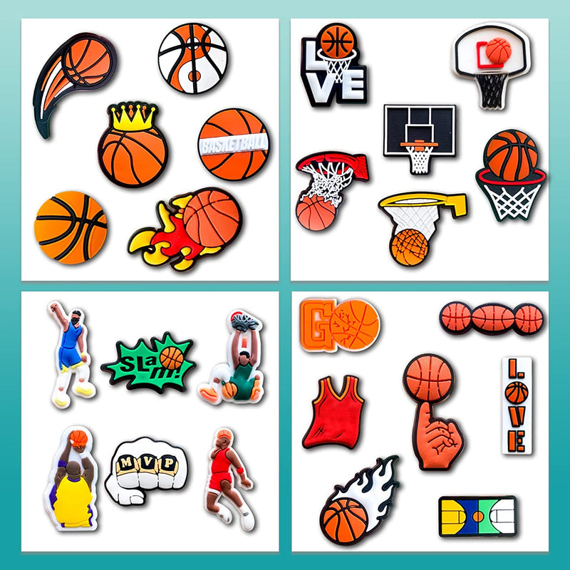 Sports Shoe Charms for Croc Clog Decoration, Baseball Softball Football Basketball Soccer Charms Accessories for Boy Men Party Favor Sporting Goods > Outdoor Recreation > Winter Sports & Activities Fohiahfce   