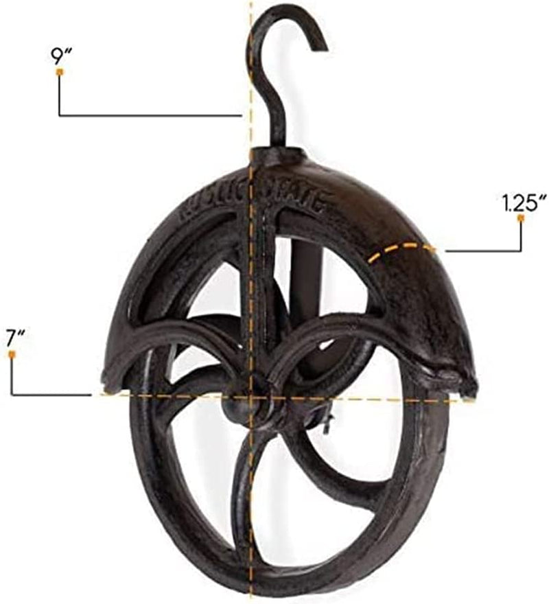 Rustic State Makara Cast Iron Vintage Industrial Wheel Farmhouse Pulley 7 Inch Diameter for Custom Make Wall Mount Pendant Lamp Black Home & Garden > Lighting > Lighting Fixtures Rustic State   