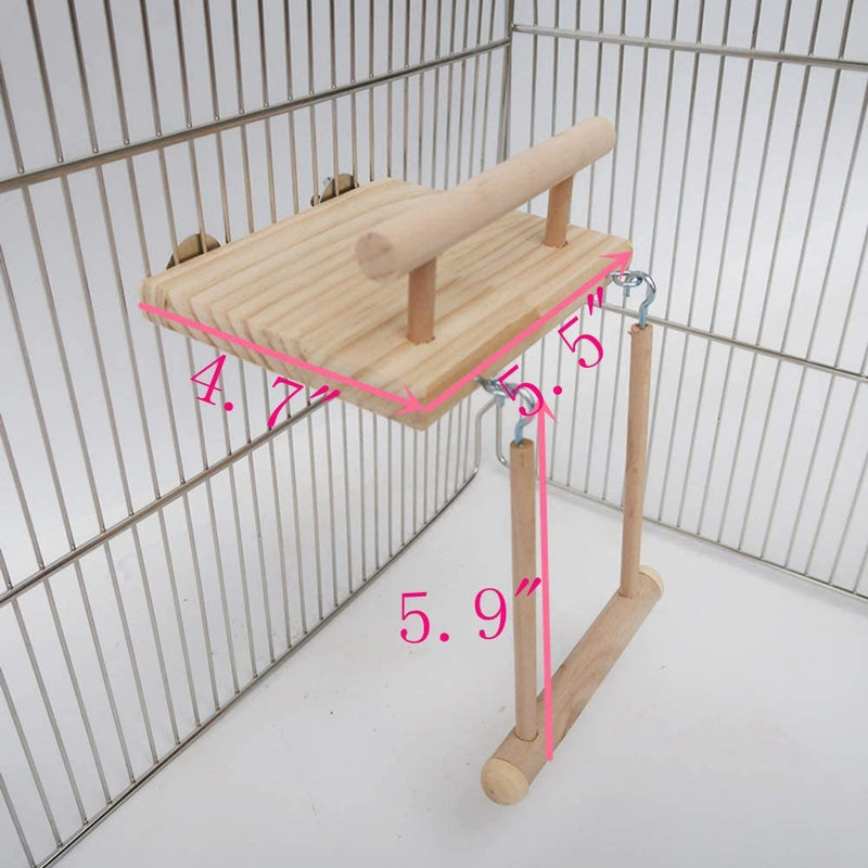 Bird Perches Cage Toys，Small Animals Nest Wooden Hanging Toy，Parrot Play Gym Stands with Acrylic Wood Swing,Rattan Ball,Ferris Wheel，Pet Training Playstand for Cockatiels/Conures/Hamster/Rat/Squirrel Animals & Pet Supplies > Pet Supplies > Bird Supplies QBLEEV   