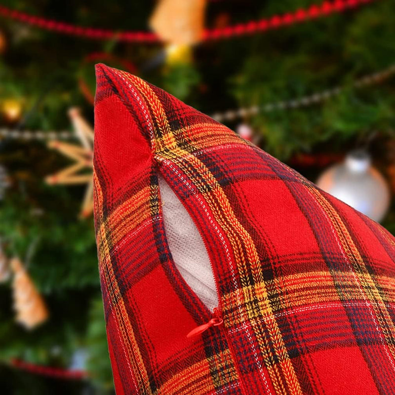 ZUYUSUT Set of 2 Christmas Pillow Covers 18 X 18 Inch Christmas Decorations Tartan Red Yellow Buffalo Plaid Cushion Covers Winter Xmas Holiday Farmhouse Throw Pillowcase for Home Couch Outdoor Home & Garden > Decor > Seasonal & Holiday Decorations ZUYUSUT   