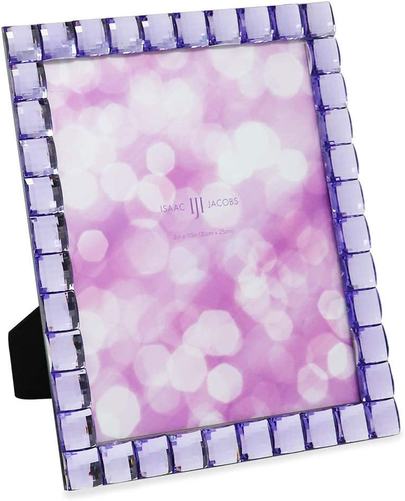 Isaac Jacobs Decorative Sparkling Light Purple Jewel Picture Frame, Photo Display & Home Décor (4X6, Light Purple) Home & Garden > Decor > Picture Frames Isaac Jacobs International Light Purple 8x10 