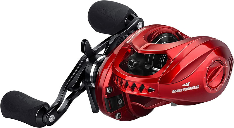 Kastking Megajaws Baitcasting Fishing Reel, New Automag Dual Braking System Baitcaster Fishing Reel, Only 6.7Oz, 17.64 Lbs Carbon Fiber Drag, 11+1 Shielded BB, High Speed 5.4:1 to 9.1:1 Gear Ratios Sporting Goods > Outdoor Recreation > Fishing > Fishing Reels KastKing   