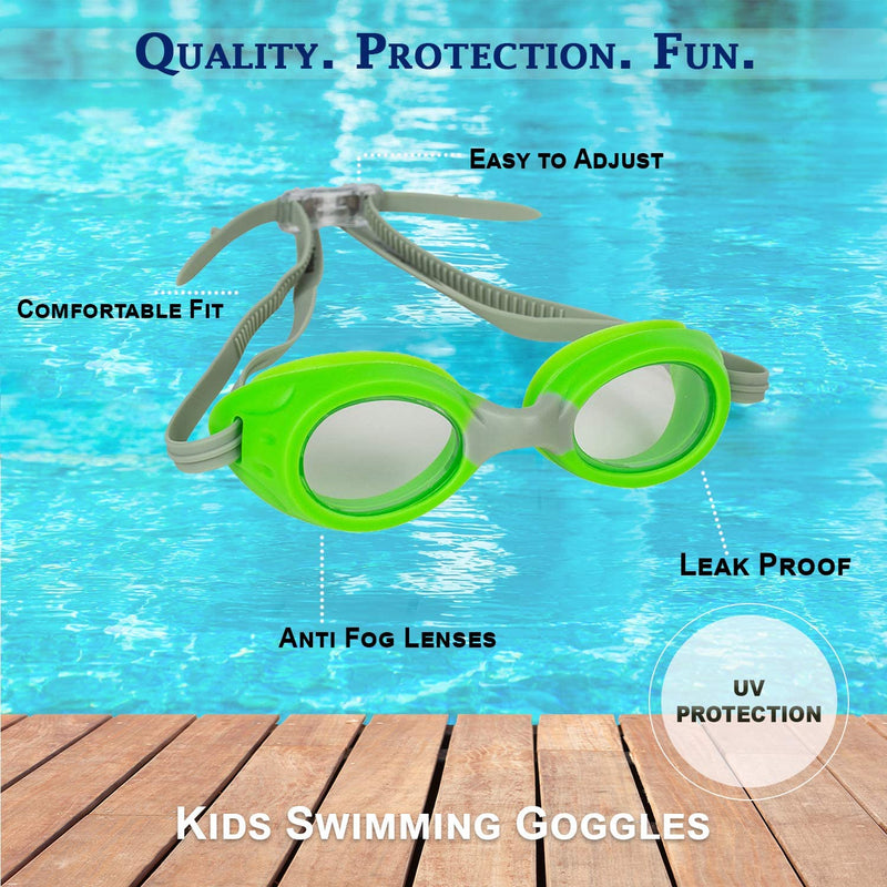 Splaqua Kids Swim Goggles for Boys, Girls- Adjustable Straps- UV Protection Swimming Goggle