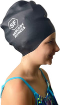 Sargoby Fitness Kids Long Hair Swimming Cap for Dreadlocks Braids Locs Braid Swimming Cap Has Greater Volume Designed to Also Be a Kids Dreadlocks Swim Cap Sporting Goods > Outdoor Recreation > Boating & Water Sports > Swimming > Swim Caps Sargoby Fitness Black Small 