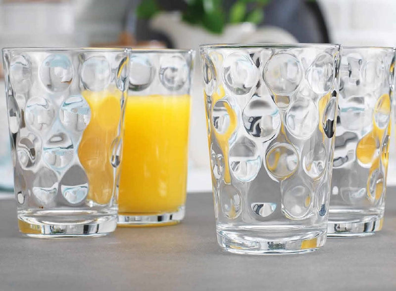 Glassware Set 18 Piece Mixed Drinkware. Set of 6 Glass Tumblers 17 Oz., Set of 6 Rock 13 Oz. and Set of 6 Juice 7 Oz. Home Essentials & beyond Glass Cups Drinking Glasses.