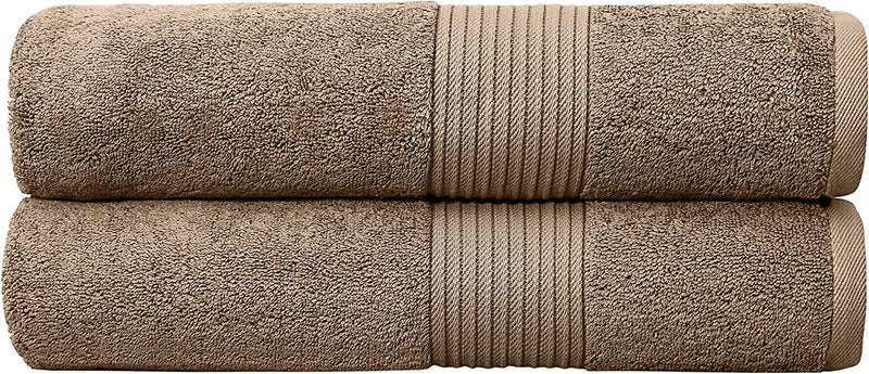 Luxury Extra Large Oversized Bath Towels | Hotel Quality Towels | 650 GSM | Soft Combed Cotton Towels for Bathroom | Home Spa Bathroom Towels | Thick & Fluffy Bath Sheets | Dark Grey - 4 Pack Home & Garden > Linens & Bedding > Towels Bumble Towels Mocha 34" x 56" 2 Pack 