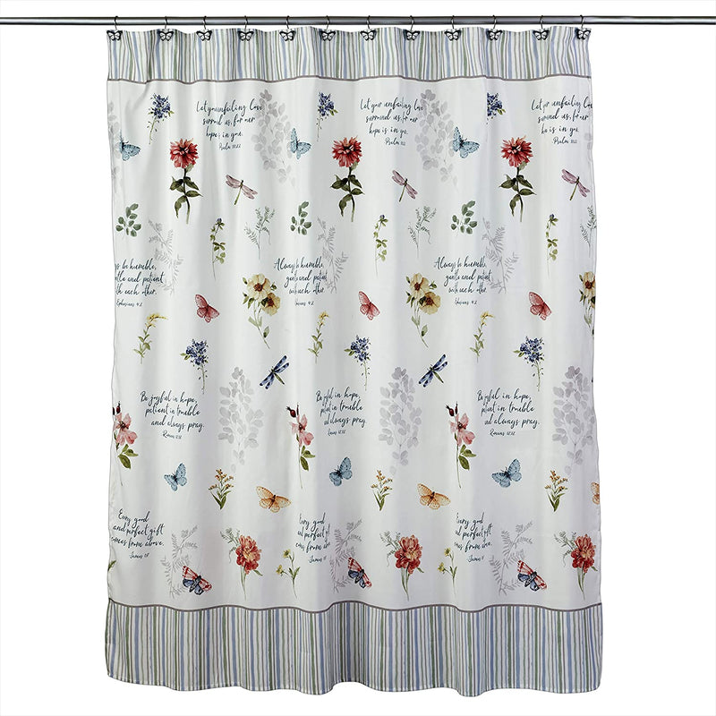 SKL Home Inspirational Meadow Bath Towel, White Home & Garden > Linens & Bedding > Towels Saturday Knight Ltd. Shower Curtain  